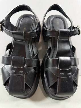 Vintage Y2K Black Chunky Platform Fisherman Sandals MULINHOA / 慕林舑 Goth 90s
